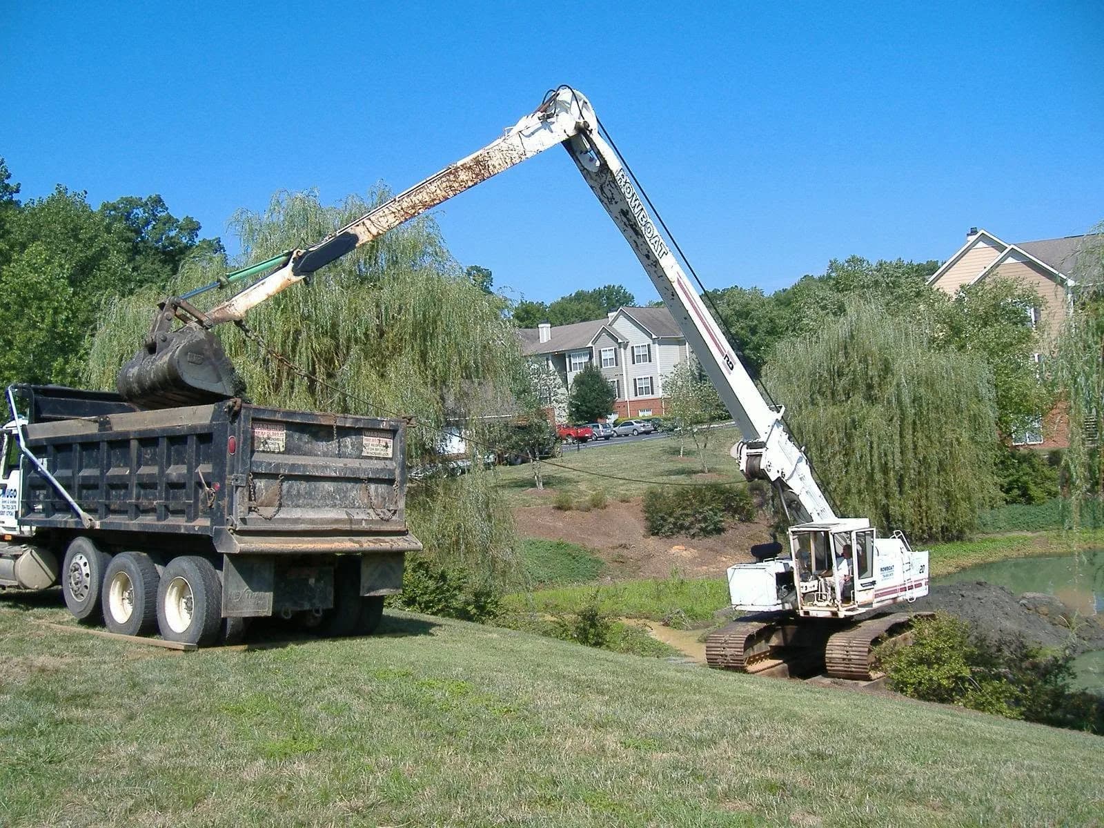 Dredging waterfront construction work