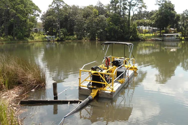 Dredging waterfront construction work